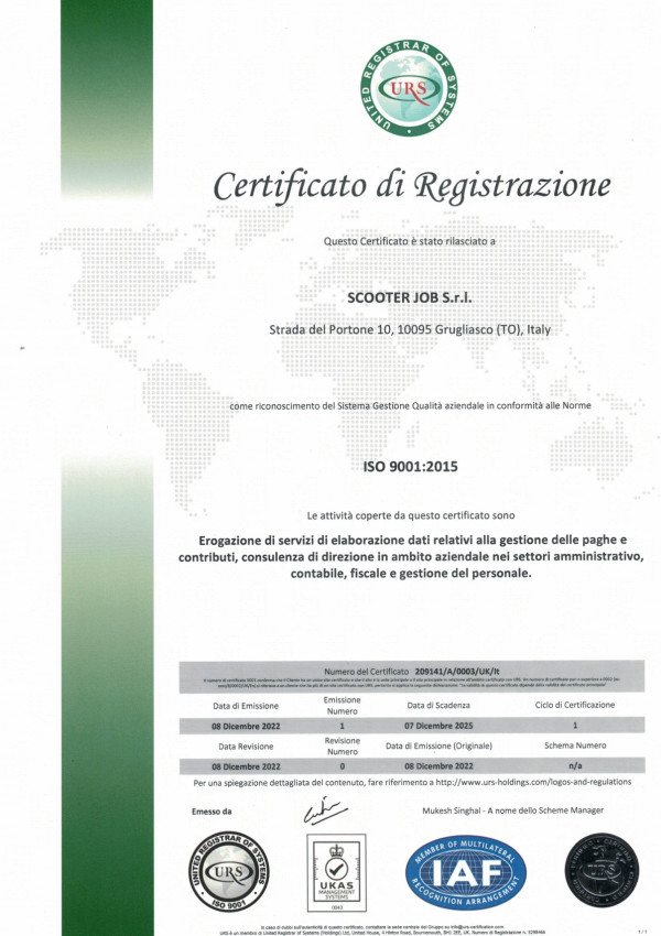 Certificazione Scooter Job